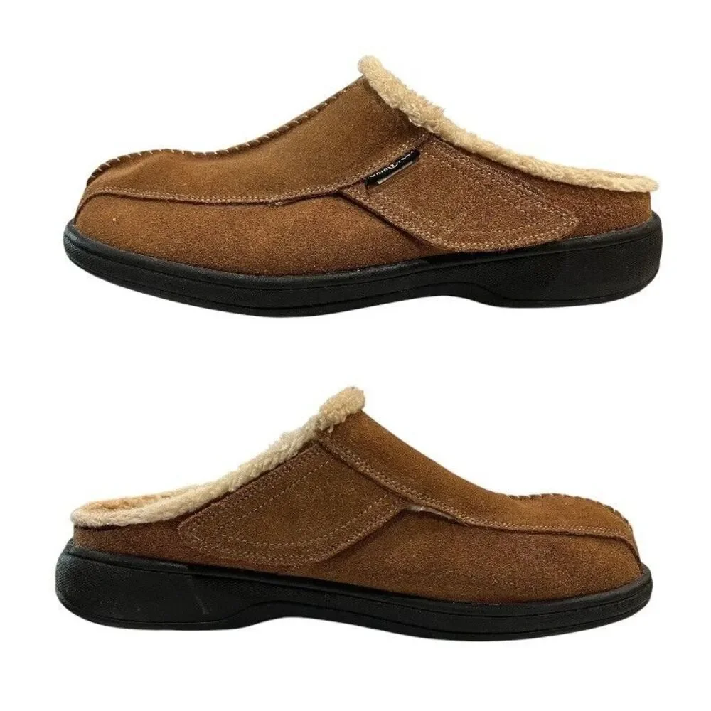 Orthofeet Men's Ashville Faux Fur Lined Mules Slippers House Shoes  11.5 W